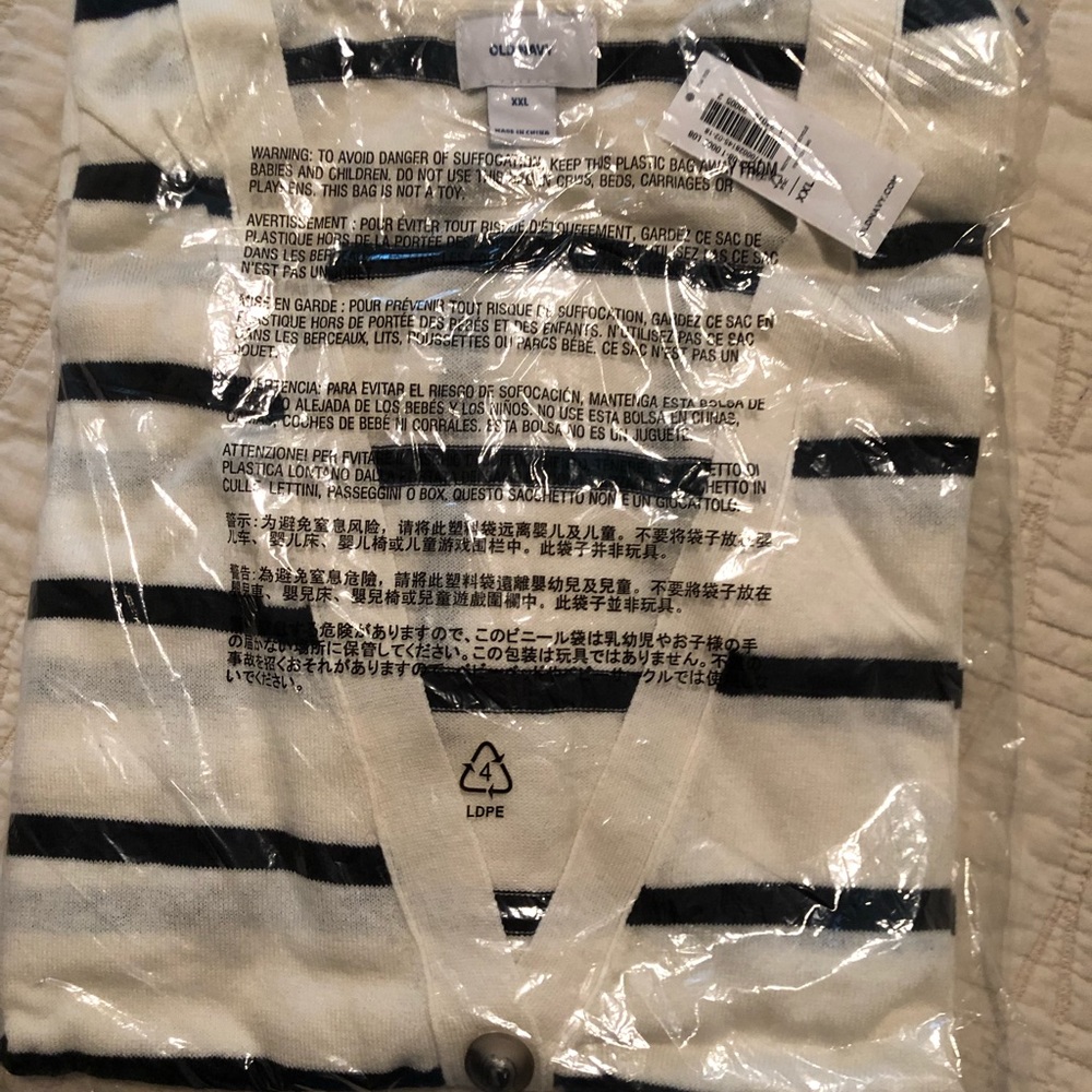 New with tags (in bag) striped boyfriend cardigan